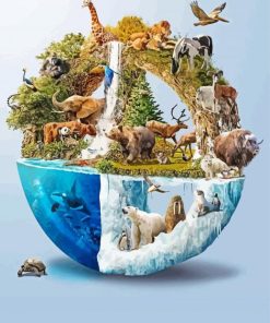 Animals Globe Diamond Painting