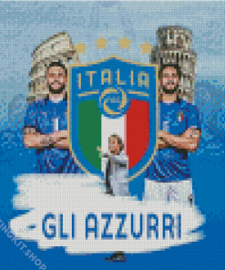 Azzurri Italy National Football Team Diamond Painting