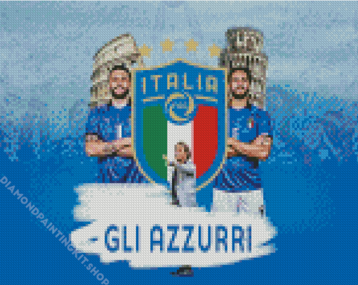 Azzurri Italy National Football Team Diamond Painting