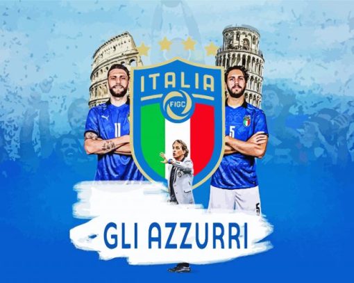 Azzurri Italy National Football Team Diamond Painting