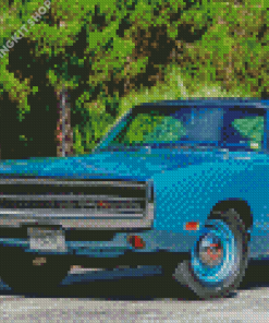 Blue Dodge Charger 1970 Diamond Painting