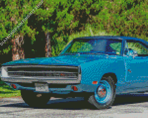 Blue Dodge Charger 1970 Diamond Painting