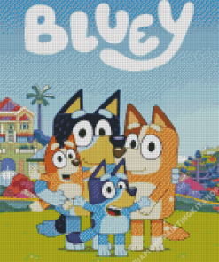 Bluey Cartoon Poster Diamond Painting