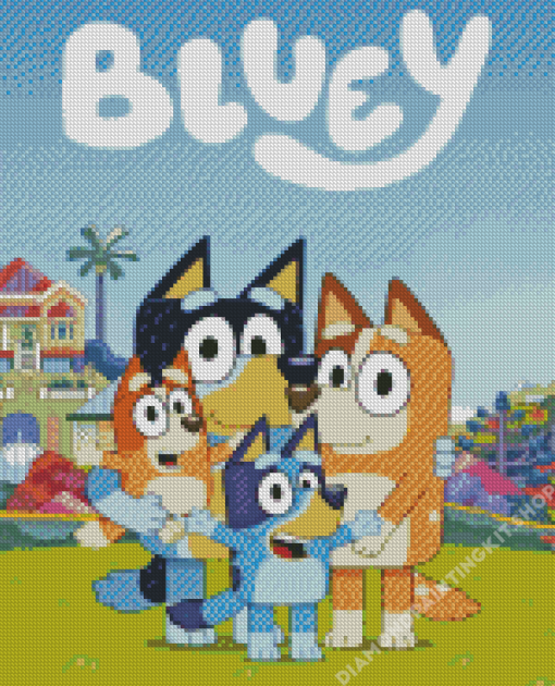 Bluey Cartoon Poster Diamond Painting