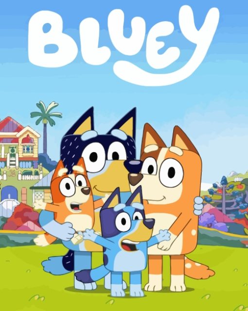 Bluey Cartoon Poster Diamond Painting