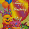 Happy Birthday Winnie The Pooh Poster Diamond Painting