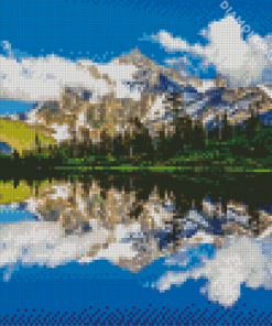 Mt Baker Reflection Diamond Painting