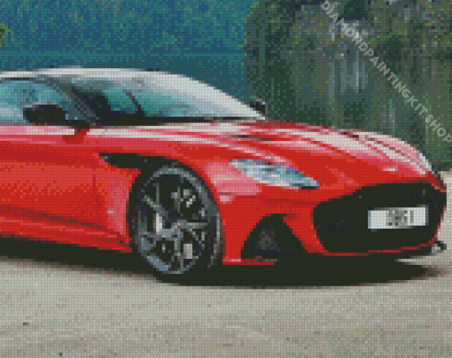 Red Aston Martin Sport Car Diamond Painting