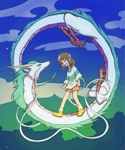 Spirited Away Circular Dragon Diamond Painting