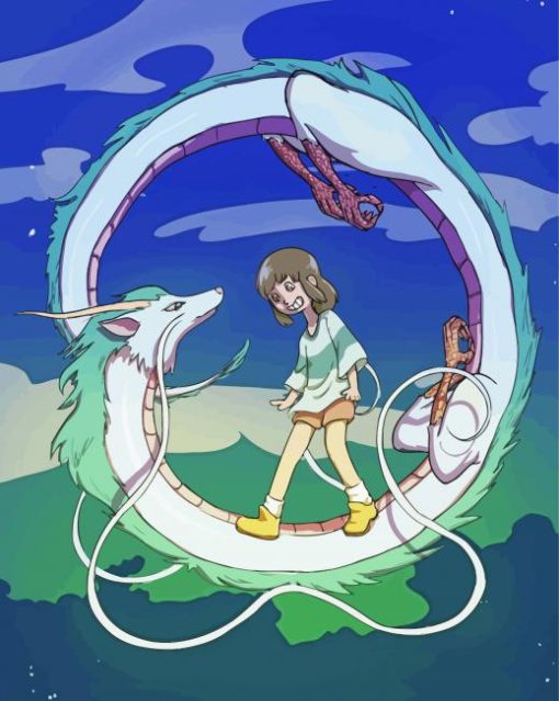 Spirited Away Circular Dragon Diamond Painting