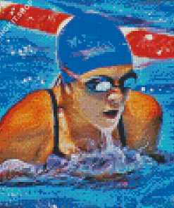 Swimmer In Swimming Competition Diamond Painting