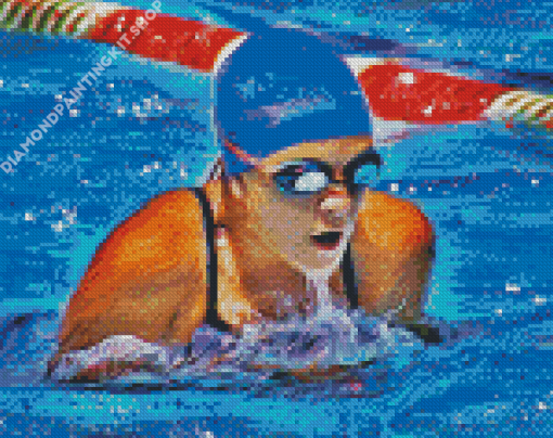 Swimmer In Swimming Competition Diamond Painting