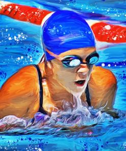 Swimmer In Swimming Competition Diamond Painting