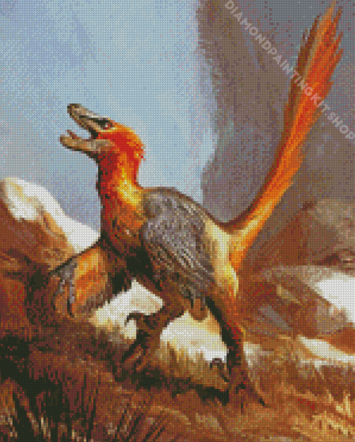 Velociraptor Dinosaur Art Diamond Painting