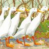 White Indian Runner Duck Diamond Painting