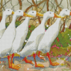 White Indian Runner Duck Diamond Painting