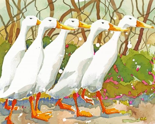 White Indian Runner Duck Diamond Painting