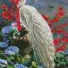 White Peacock And Flowers Diamond Painting