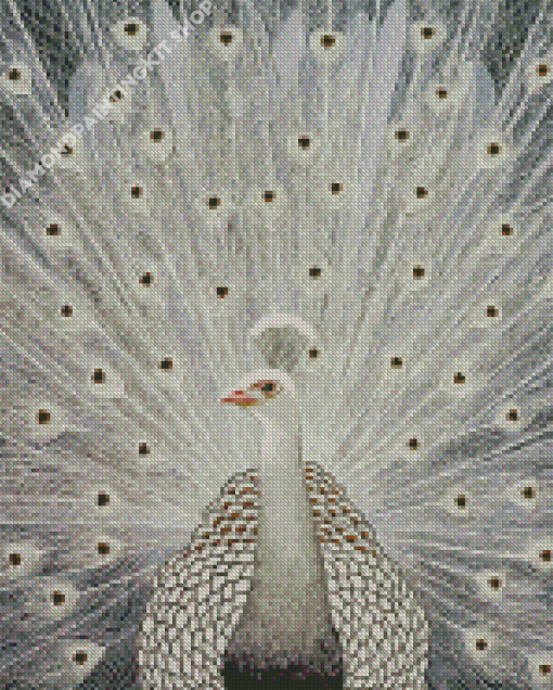 White Peacock Diamond Painting