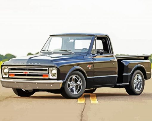 Black Trucks 1967 Chevy Stepside Diamond Painting