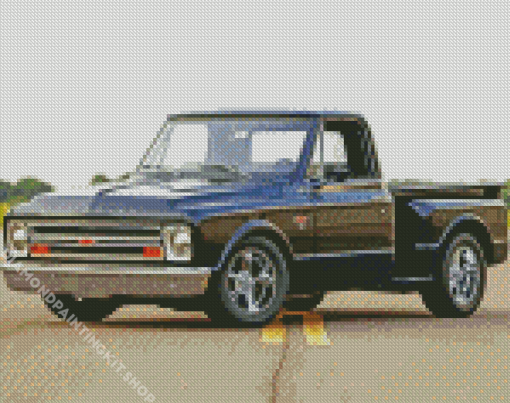 Black Trucks 1967 Chevy Stepside Diamond Painting