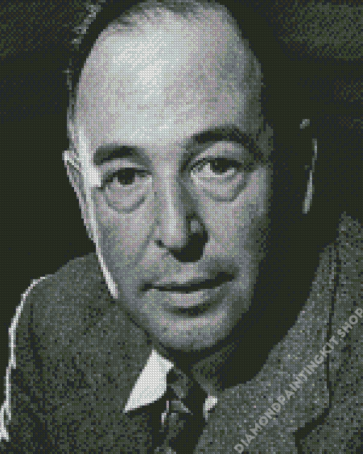 Black And White British Writer C S Lewis Diamond Painting