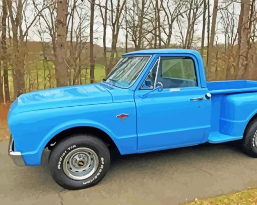 Blue Truck 1967 Chevy Stepside Diamond Painting