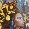 Deer On Girl Head By Sophie Wilkins Diamond Painting