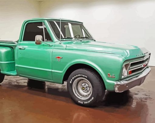 Green Truck 1967 Chevy Stepside Diamond Painting