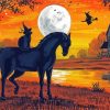 Halloween Cat And Horse Diamond Painting