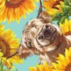 Highland Cow With Sunflowers Diamond Painting