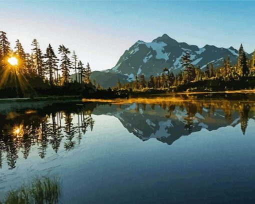 Mt Baker Sunrise Diamond Painting