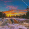 Waterfall Country Sunset Diamond Painting