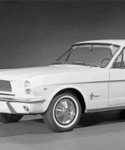 White Classic 64 Ford Mustang Diamond Painting