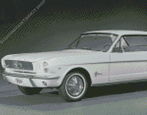 White Classic 64 Ford Mustang Diamond Painting