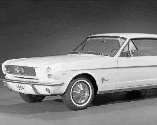 White Classic 64 Ford Mustang Diamond Painting