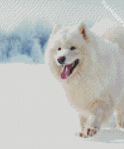 White Winter Dog Diamond Painting