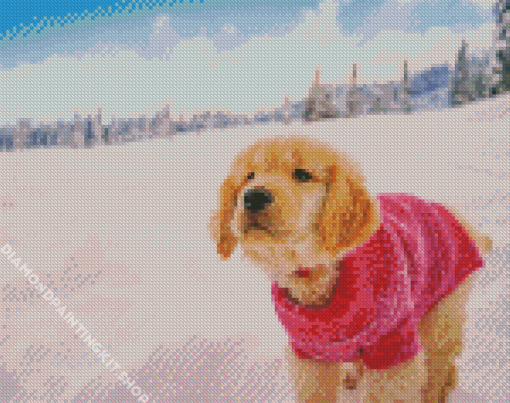 Winter Dog Diamond Painting