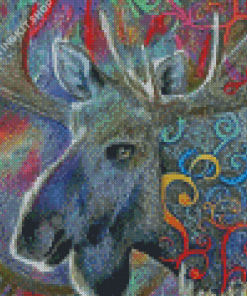 Abstract Moose Diamond Painting