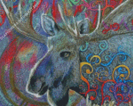 Abstract Moose Diamond Painting