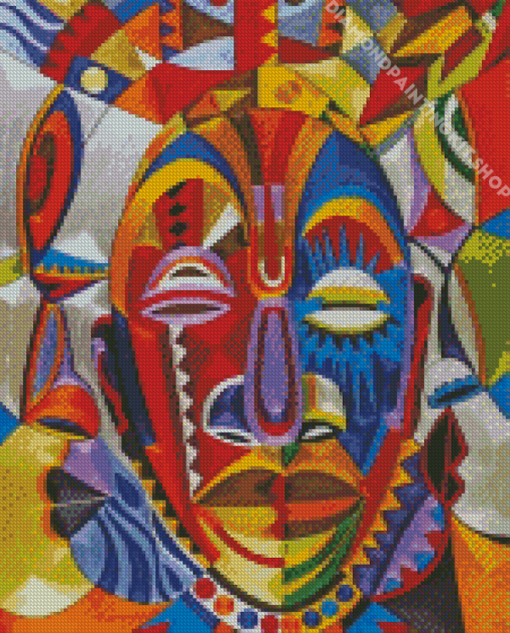 Abstract African Faces Diamond Painting