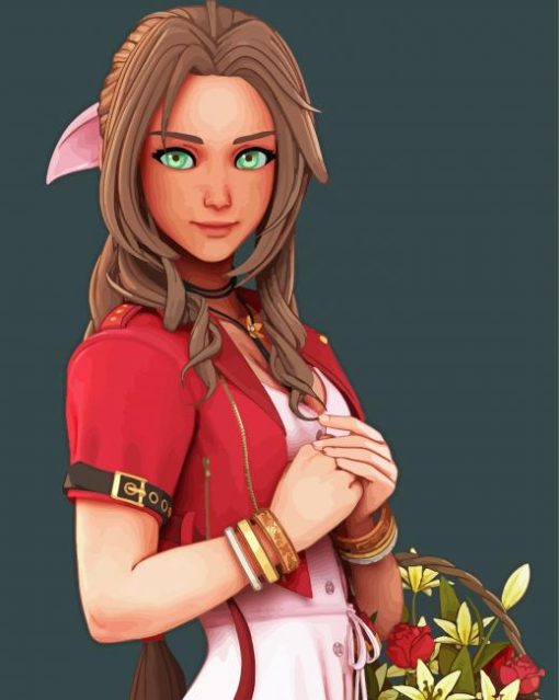 Aerith Gainsborough Final Fantasy Diamond Painting