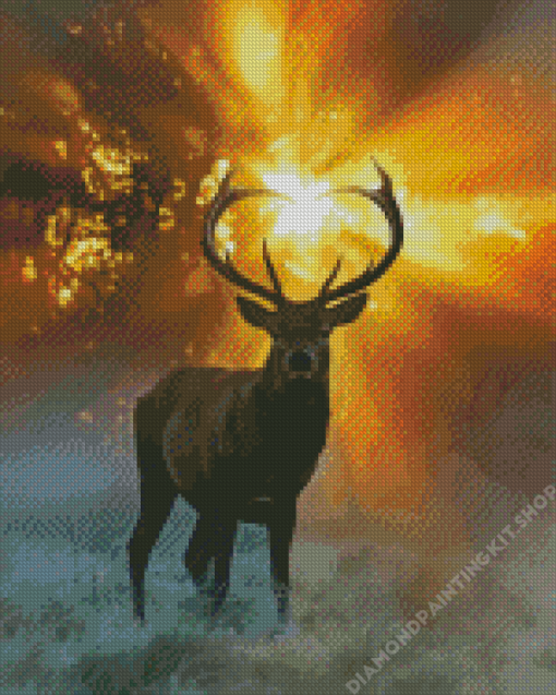 Aesthetic Deer Heart Diamond Painting