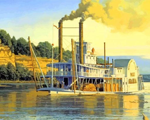 Aesthetic Steamboat Diamond Painting