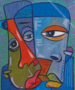 African Abstract People Faces Diamond Painting