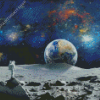 Astronaut Watching Earth Rise Diamond Painting