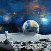 Astronaut Watching Earth Rise Diamond Painting