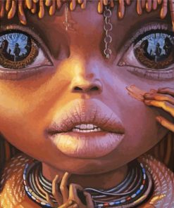 Big Eyed African Faces Diamond Painting