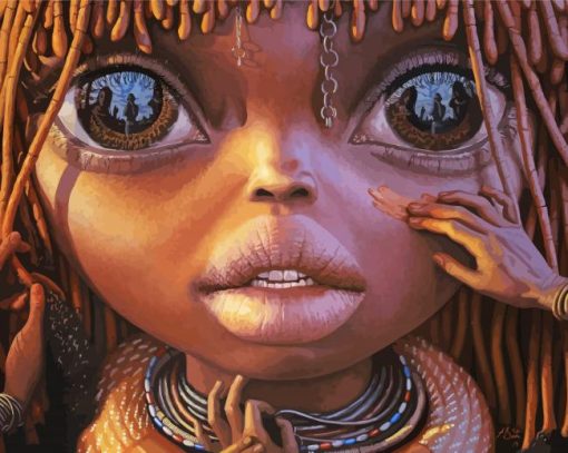 Big Eyed African Faces Diamond Painting