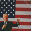 Bill Clinton And Usa Flag Diamond Painting